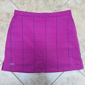 Under Armour Skort Womens 8 Pink Plaid Golf Tennis Outdoor Casual Barbiecorp